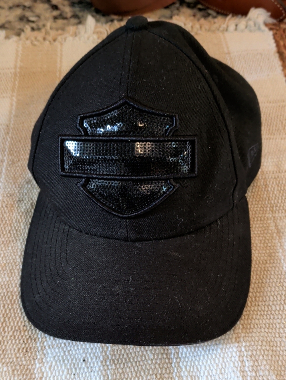 Harley Davidson New Era Black 9FORTY Baseball Cap Black With Sequins